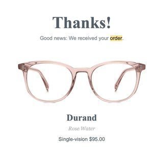 Warby Parker Durand Rose Water RX glasses